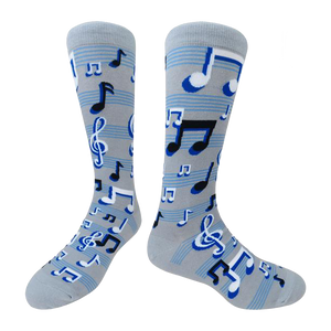 Musical Notes Socks - Gray