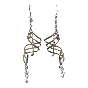 Silver Plated Music Note Drop Earring