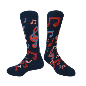 Musical Notes Socks - Navy Blue