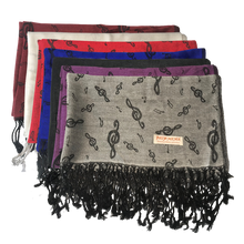 Load image into Gallery viewer, Pashmina Treble Clef Scarf
